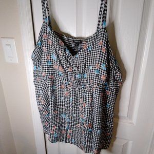 Torrid Gingham Floral Challis Babydoll Cami